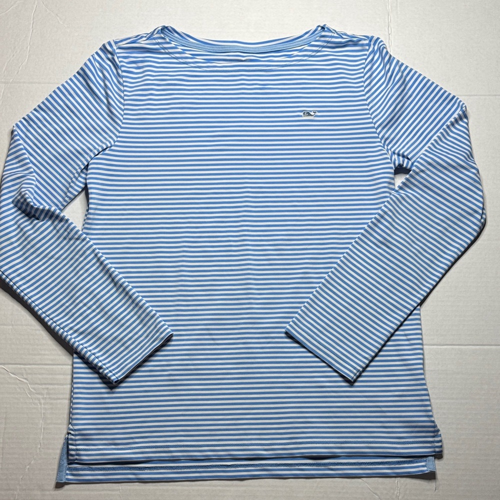 Vineyard Vines Blue and White Striped Performance Shirt